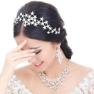 Crystal Star Tiara Crown Wedding  Headband