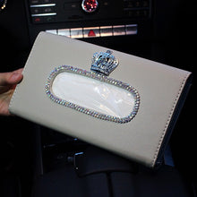 Load image into Gallery viewer, Fashion Crown Crystal Car Tissue Box
