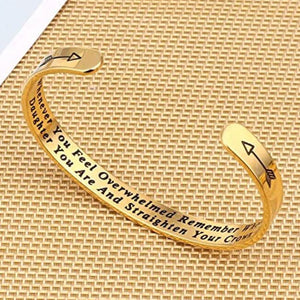 Engraved Inspirational Cuff Bracelet Gift