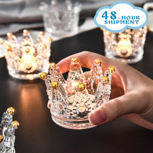 Crown Crystal Candlestick  Decoration