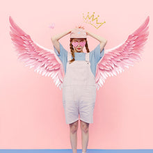 Load image into Gallery viewer, Pink Wing Crown Wall Stickers for Girls Bedroom
