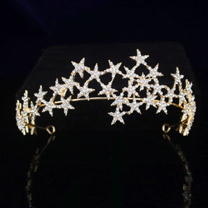 Crystal Star Tiara Crown Wedding  Headband