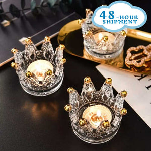 Crown Crystal Candlestick  Decoration