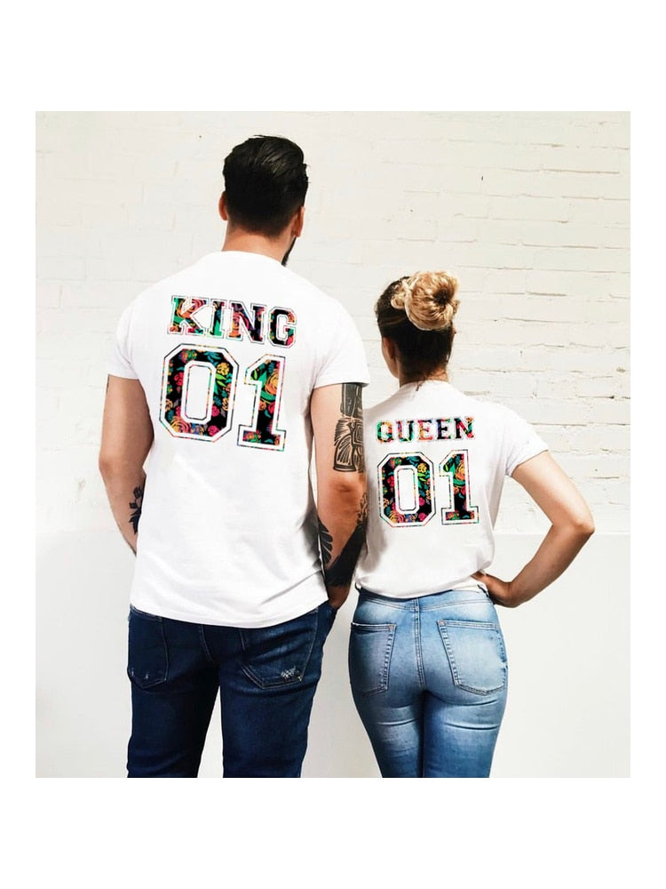 King Queen Couple Matching T-Shirts